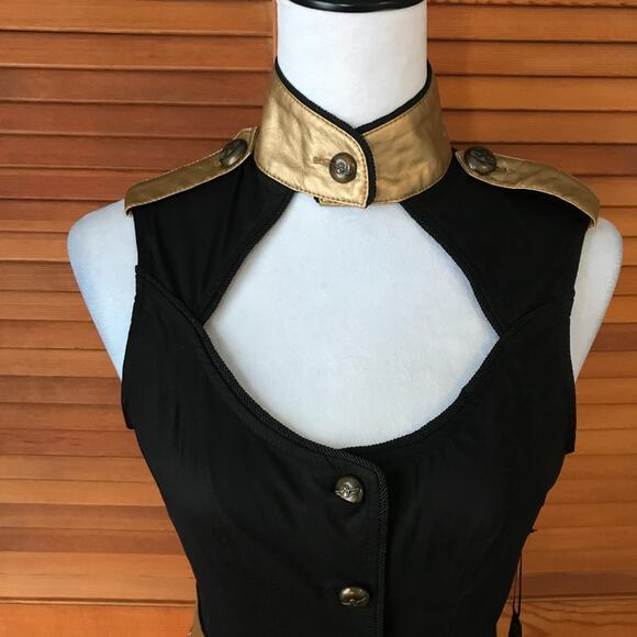 Vintage Lip Service Goth Punk Steampunk Military Cosplay Garter Tunic Dress - Picture 3 of 13